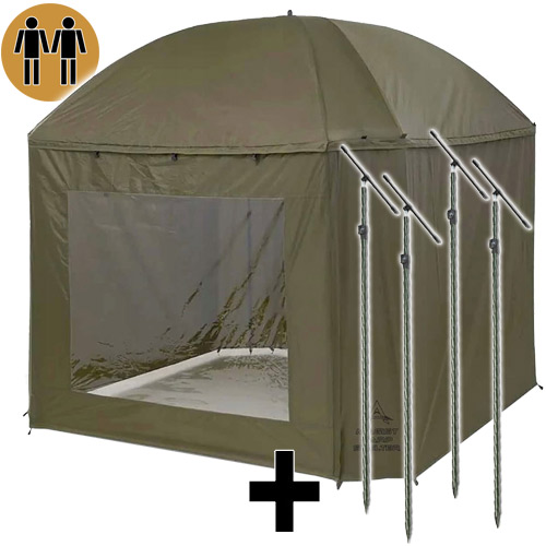 Parapluie Anaconda Magist Carp Shelter + Kit de Stabilisation