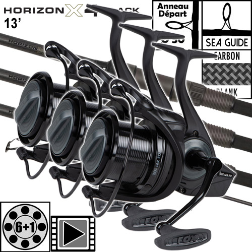 Ensemble Fox Horizon X4 Black 50mm 13' 4lbs Full Shrink EOS FD 14K (les 3)