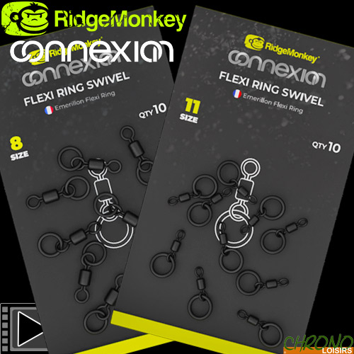 Ridge Monkey Ridgemonkey RM-Tec Flexi Ring Swivels All Sizes Available 8 & 11 