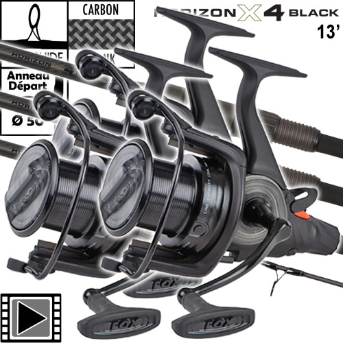 Canne Fox Horizon X4 Black 50mm 13' 4lbs Full Shrink EOS FS 12000 (les 3)