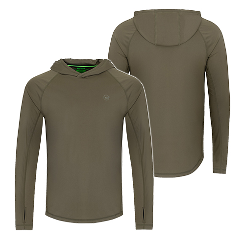 T-Shirt à Manche Longue Korda UPF Hooded Top Dark Khaki