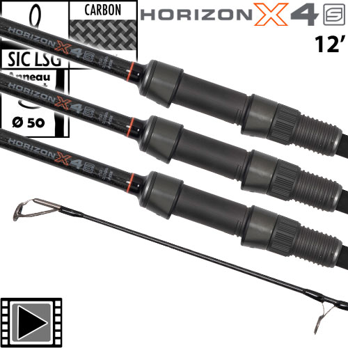 Fox Horizon X4 S 12' 3.5lbs Full Slim Shrink Vara (x3)