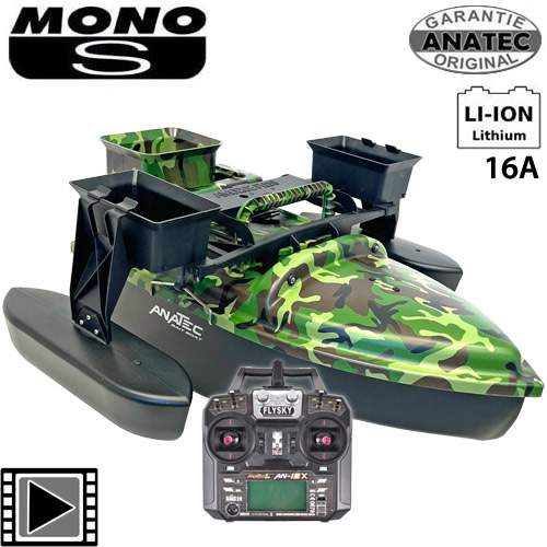 Anatec Monocoque S Forest Lithium 16A AN-i6X Bait boat + Baiting Kit Amorce Plus
