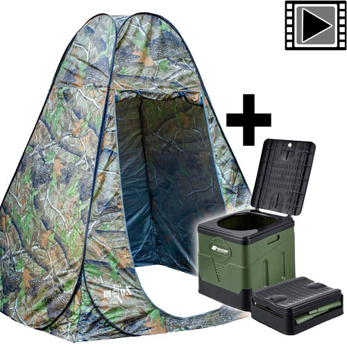 Holdcarp Portable Toilet with Pop Up Shelter Camou