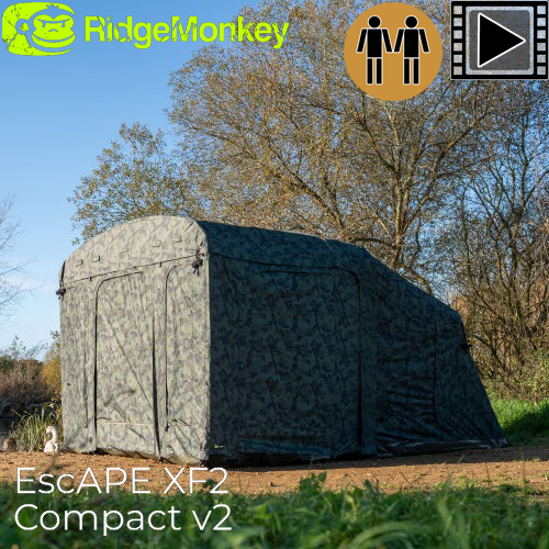 RidgeMonkey Escape XF2 V2 Camo Compact 2 man (Bivvy + Extension + Groundsheet)