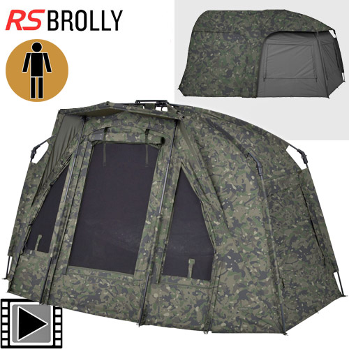 Trakker Tempest RS Brolly Camo 1 man (Full Shelter + Social Cap)