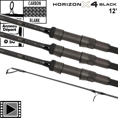 Canne Fox Horizon X4 Black 50mm 12' 3.5lbs Full Shrink (les 3)