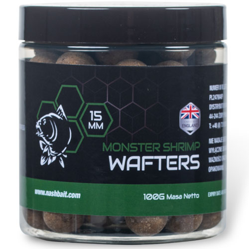 Bouillettes Equilibrées Nash Monster Shrimp Wafters 15mm 100g