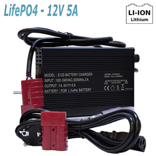 Carregador de Bateria LifePO4 SH Lithium 12V 5A