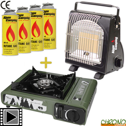 Pack alpen camping calefactor hornillo portatil 4 gas – Chrono Carpa ©