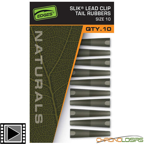 Fox Edges Naturals Slik Lead Clips Tail Rubbers Size 10 (x10)