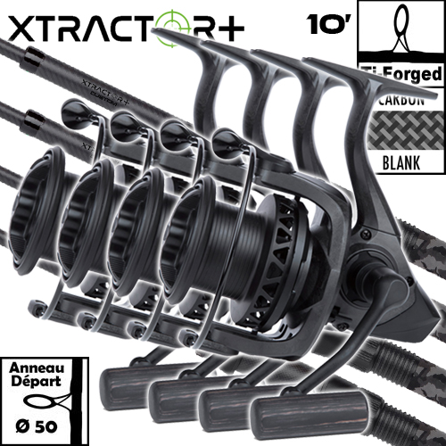 Ensemble Sonik Xtractor+ Custom 50mm 10' 4lbs Full Camo Duplon 5000 Carbon (les 4)