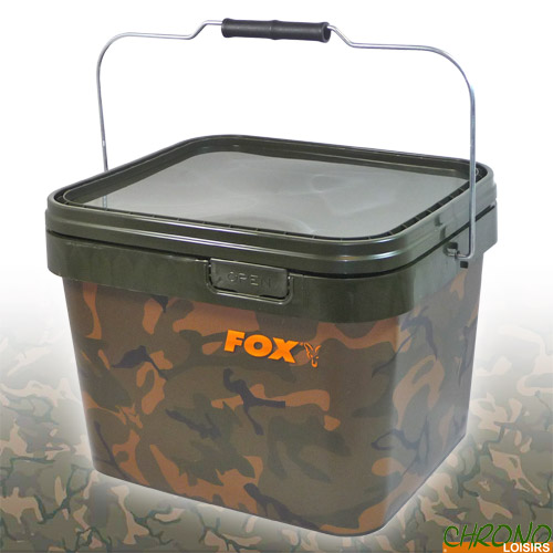 Fox Pêche à La Carpe SQUARE Camouflage Appât Seau 10 L/10 L X 2-CBT006