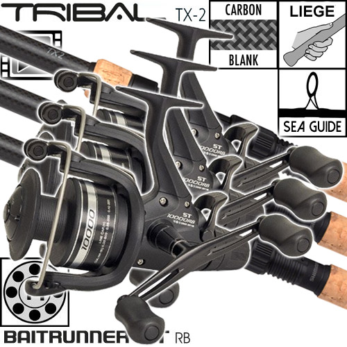 Ensemble Shimano TX-2A Carp Full Cork 10' 3lbs Baitrunner ST 1000 RB (les 3)