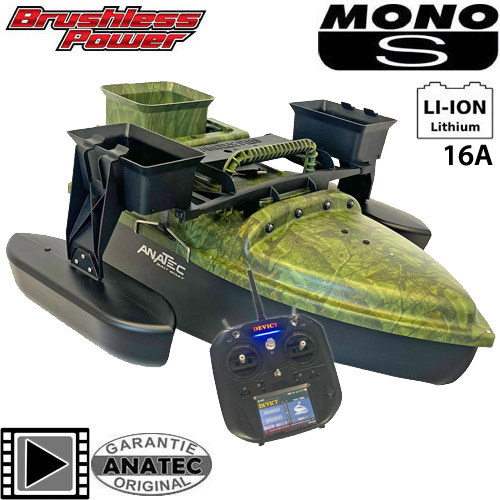 Barco Cebador Anatec Monocoque S Oak Lithium 16A Brushless DE-SR07 + Amorce Plus