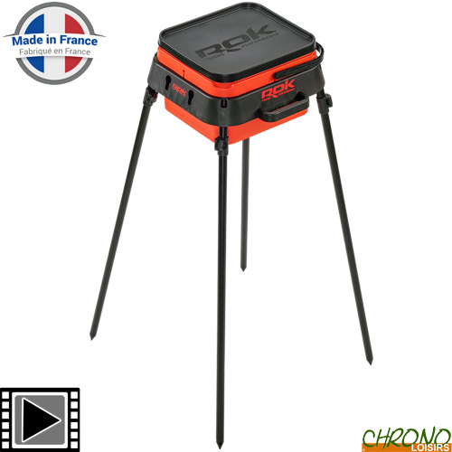 Trépied d'Amorçage ROK Square + Seau Complet Orange 10L