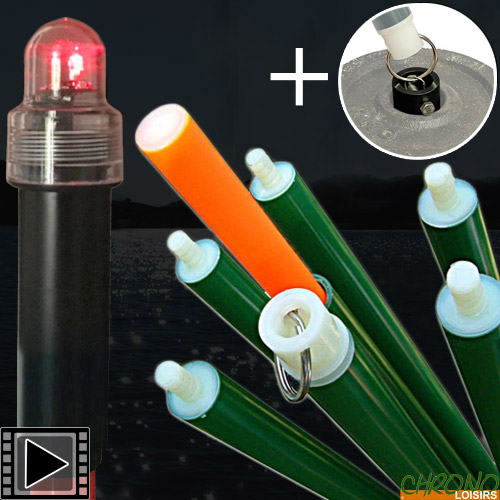 Kit Marqueur Atropa Atrotube V2 Complet Orange 6.30m + Balise Lumineuse V3 Rouge + Support