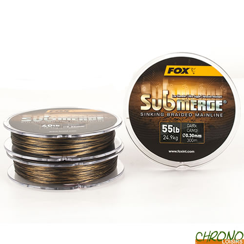 Fil De Pêche Tressé Fox Submerge - Orange Fluo, 600 M, 29.5 Kg, Coulant Rapide - Idéal Eaux Profondes Et Encombrées