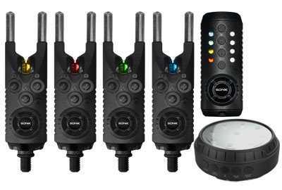 Sonik Gizmo Morsure Alarmes Et Récepteur Set hameçons Lampe Noir HC0003